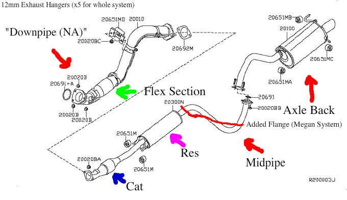 2003 Nissan sentra exhaust system diagram #2
