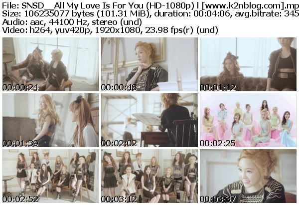 [PV] SNSD - All My Love Is For You (HD 1080p Youtube)