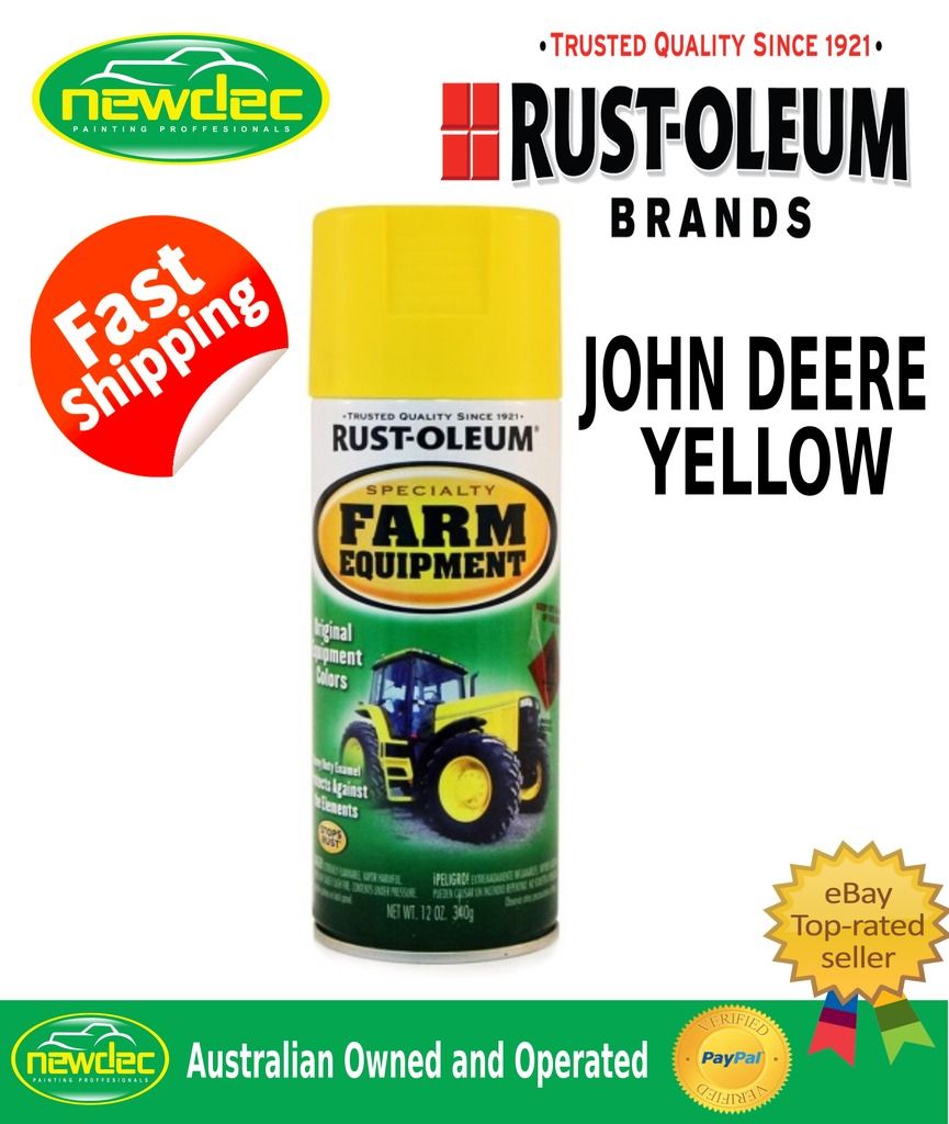 RUSTOLEUM JOHN DEERE YELLOW FARM EQUIPMENT SPRAY PAINT HEAVY ENAMEL