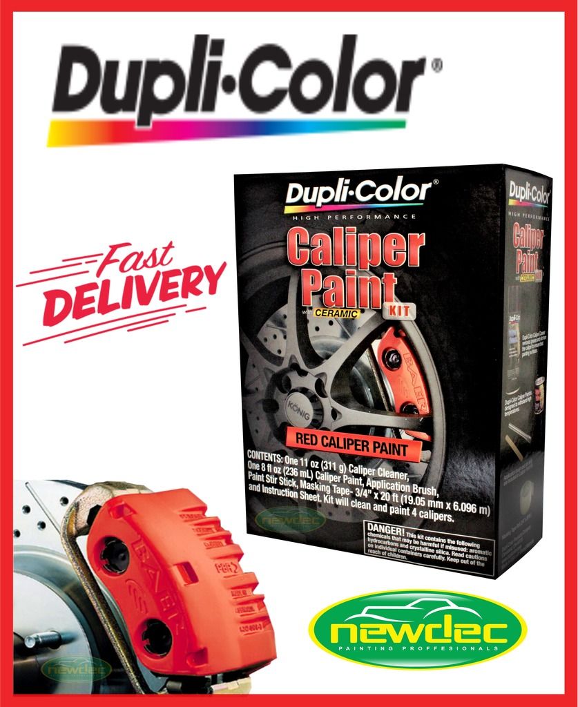 DUPLICOLOR RED BRAKE CALIPER KIT BCP400 HIGH HEAT PAINT RESTORATION