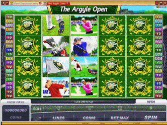 THE ARGYLE OPEN, an exciting new video slot available now at Rich Reel's Casino, provides online gambling fans with an action packed combination of interactive online golf and feature-rich slot action.