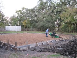 Bruce digging ditch for sewage plumbing