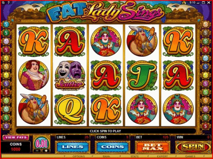 FAT LADY SINGS is a 5 reel, 25 payline Video Slot that is both colorful and amusing, offering a host of the sort of advanced features that slot players enjoy.