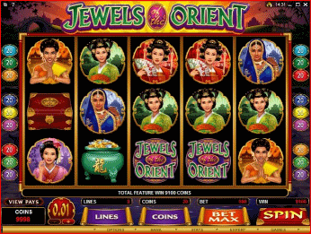 Jewels of the Orient is a 5 reel, 9 pay-line game with a host of player-enriching features that includes Wilds, Scatters, Free Spins, Multipliers and a brilliant series of second screen bonus offers.